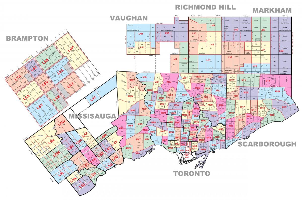 почтовый код карте Торонто