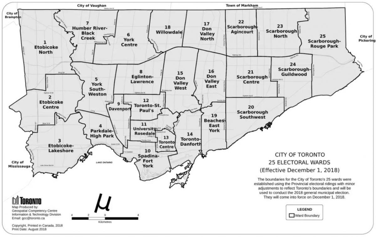Уорд карте Торонто
