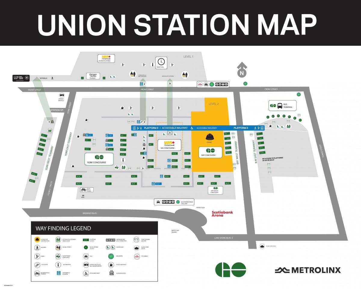 станция Юнион Торонто карта