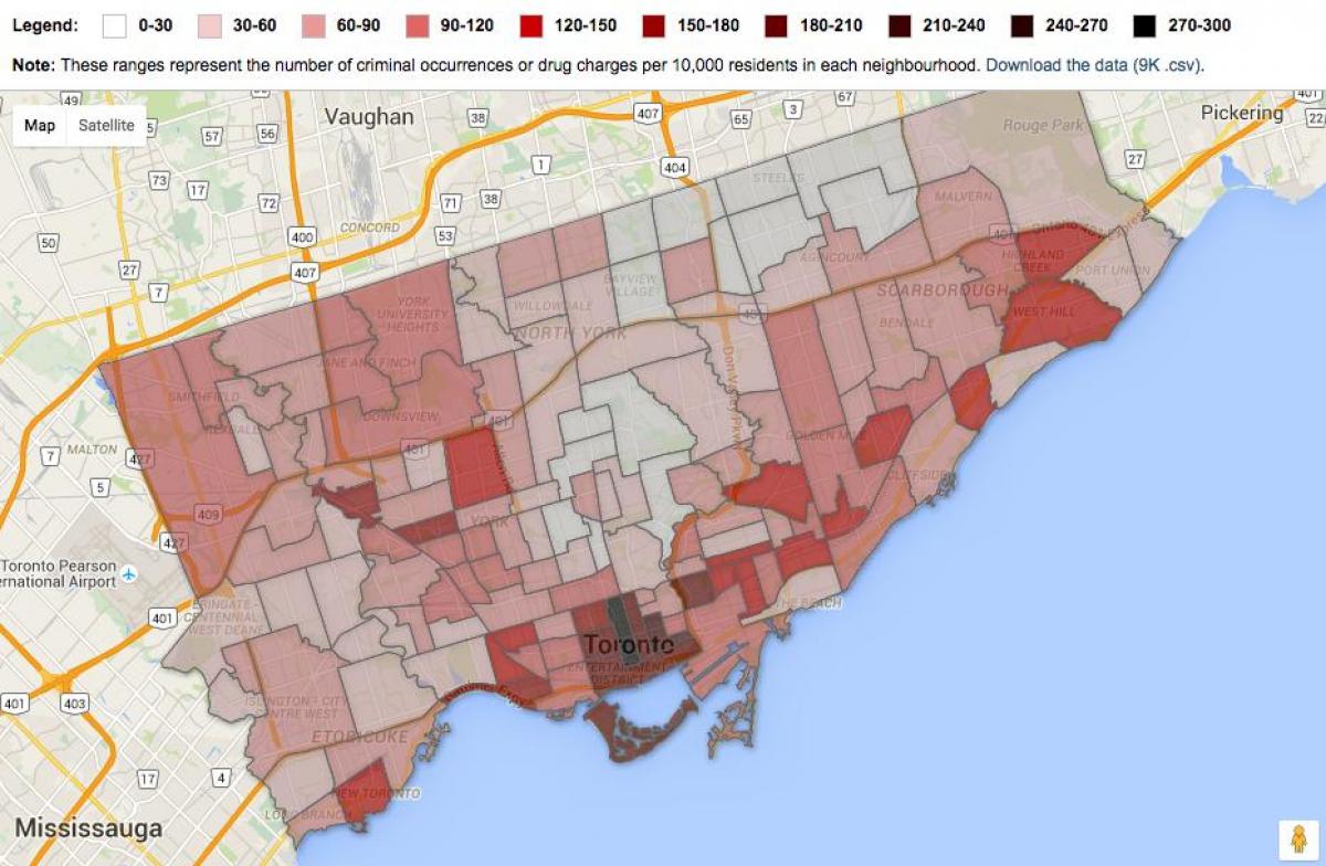 преступление карте Торонто