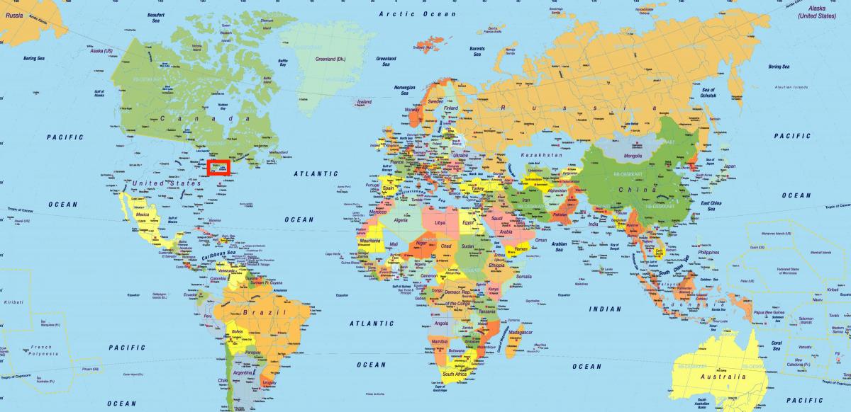 Карта мира в Торонто