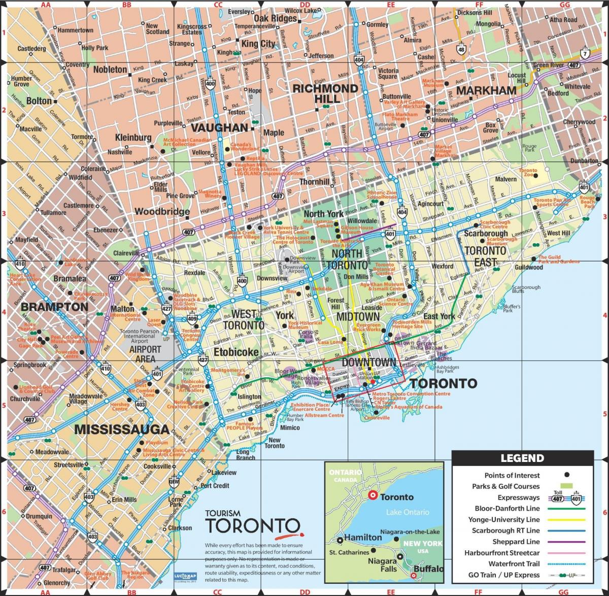 Торонто на карте