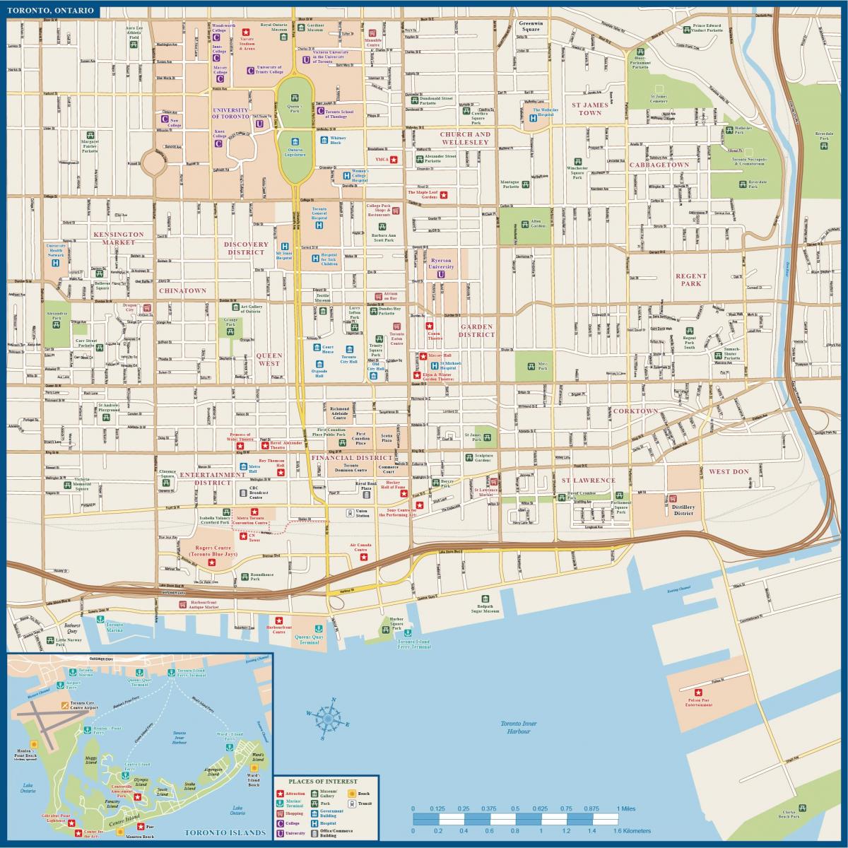 карта в центре города Торонто