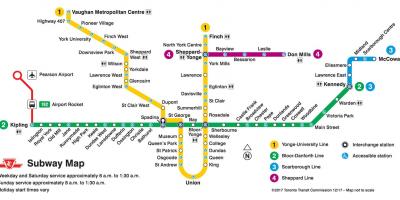 Линии метро Торонто карта